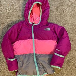 North face reversible puffy coat